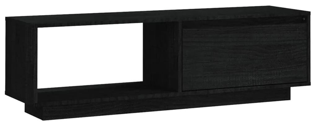 vidaXL Tv-meubel 110x30x33,5 cm massief grenenhout zwart