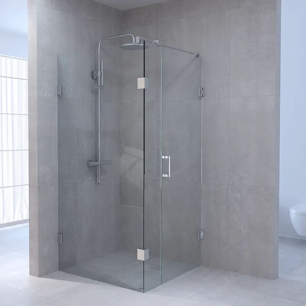 Brauer JC profielloze douchecabine 180x90cm 3-delig chroom