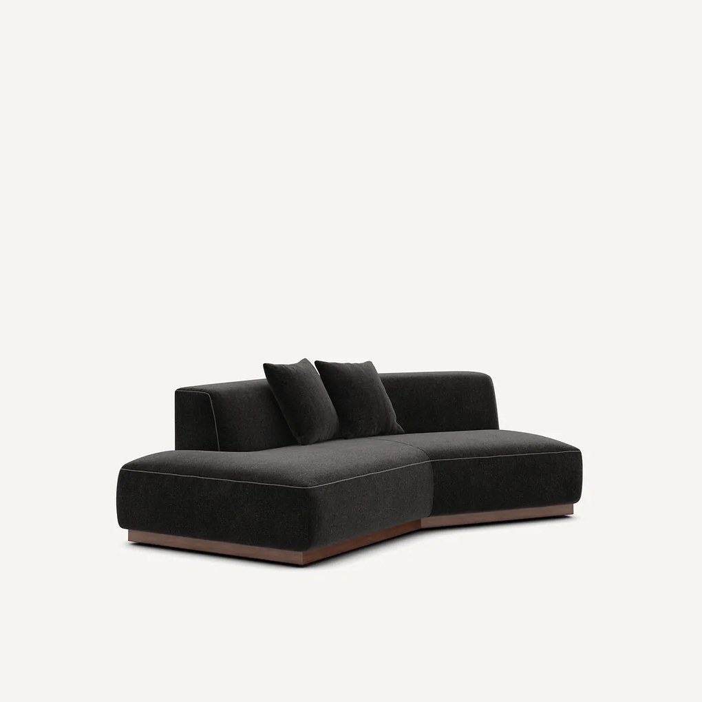 Halve zetel links in chenille fluweel, JACOPO