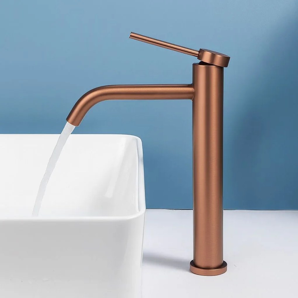 Wastafelkraan Rea Clif Brush Copper HIGH
