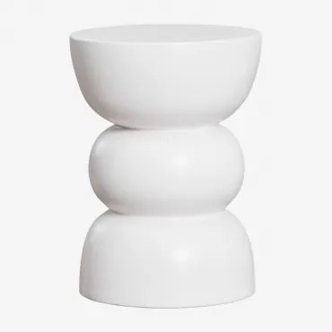 Ronde Bijzettafel Ø35 Cm In Dolomiet Tiyi Gebroken Wit - Sklum