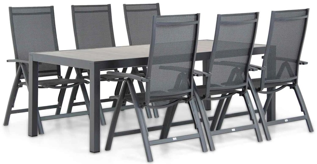 Tuinset 6 personen 220 cm Aluminium/Textileen /Aluminium/textileen Grijs Presto Donato/Residence