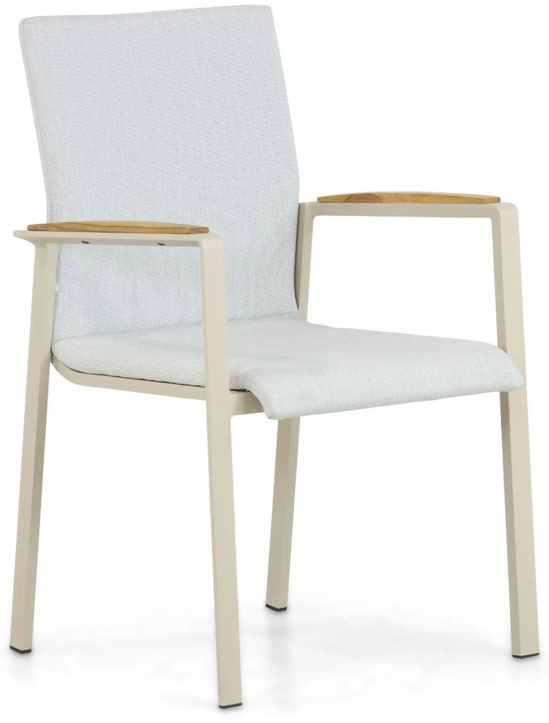 Tuinstoel stapelbaar Aluminium/textileen Taupe-naturel-bruin Lifestyle Garden Furniture Brandon