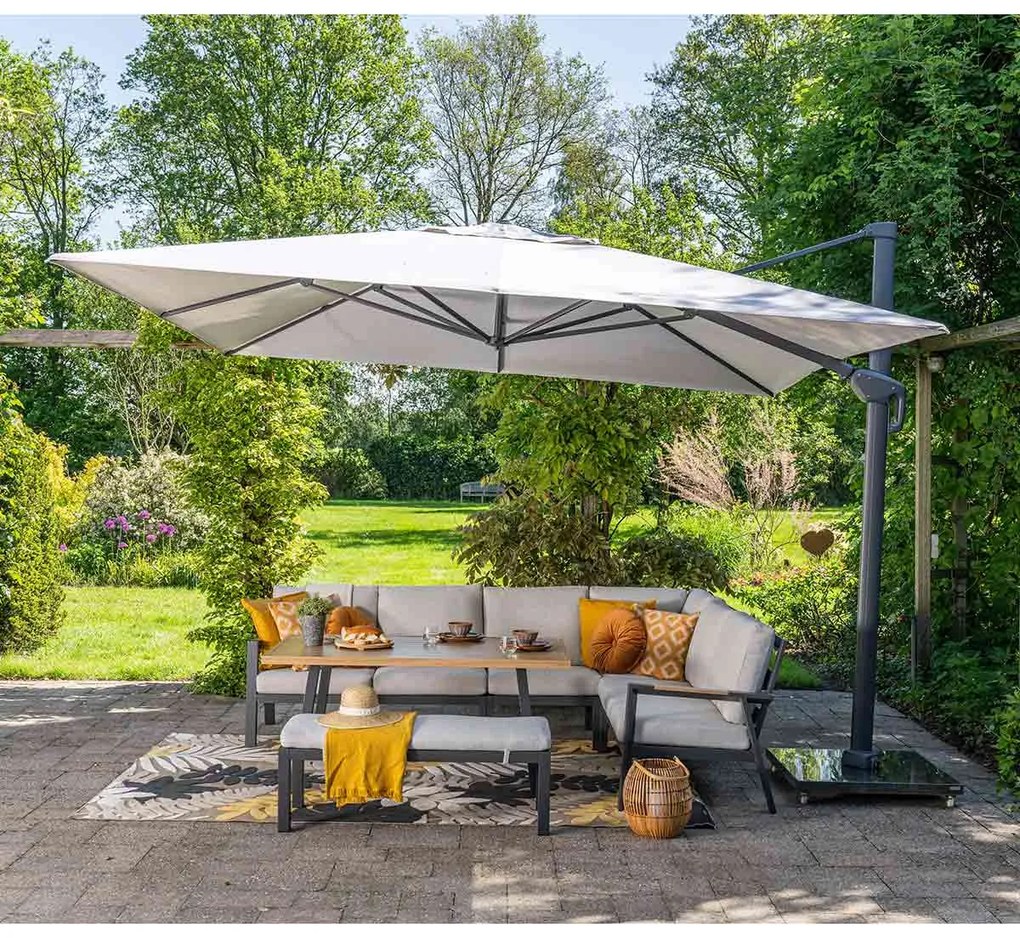 Garden Impressions Hawaii Big Pole II zweefparasol 350x350 cm - royal sand