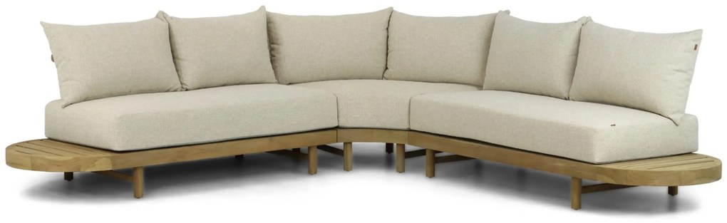 Hoek loungeset 5 personen Teak Old teak greywash Santika Furniture Santika