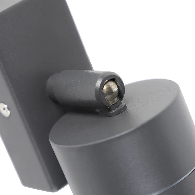 Buitenwandlamp antraciet IP44 draai- en kantelbaar - Solo