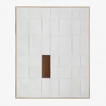 Decoratief Schilderij 80x100 Cm, Met Reliëf, Handgeschilderd Siralo Grijsachtig Wit - Sklum