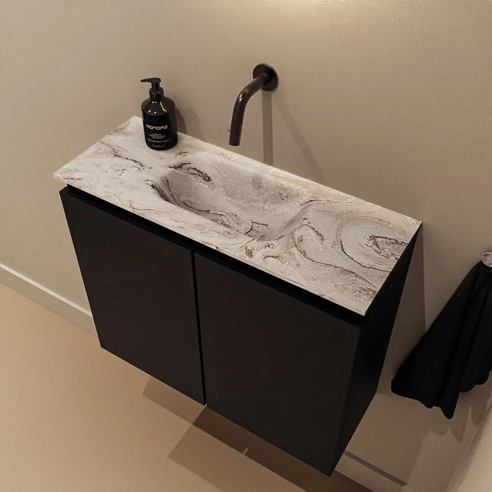 Mondiaz Ture DLux toiletmeubel 60cm urban met wastafel glace midden zonder kraangat