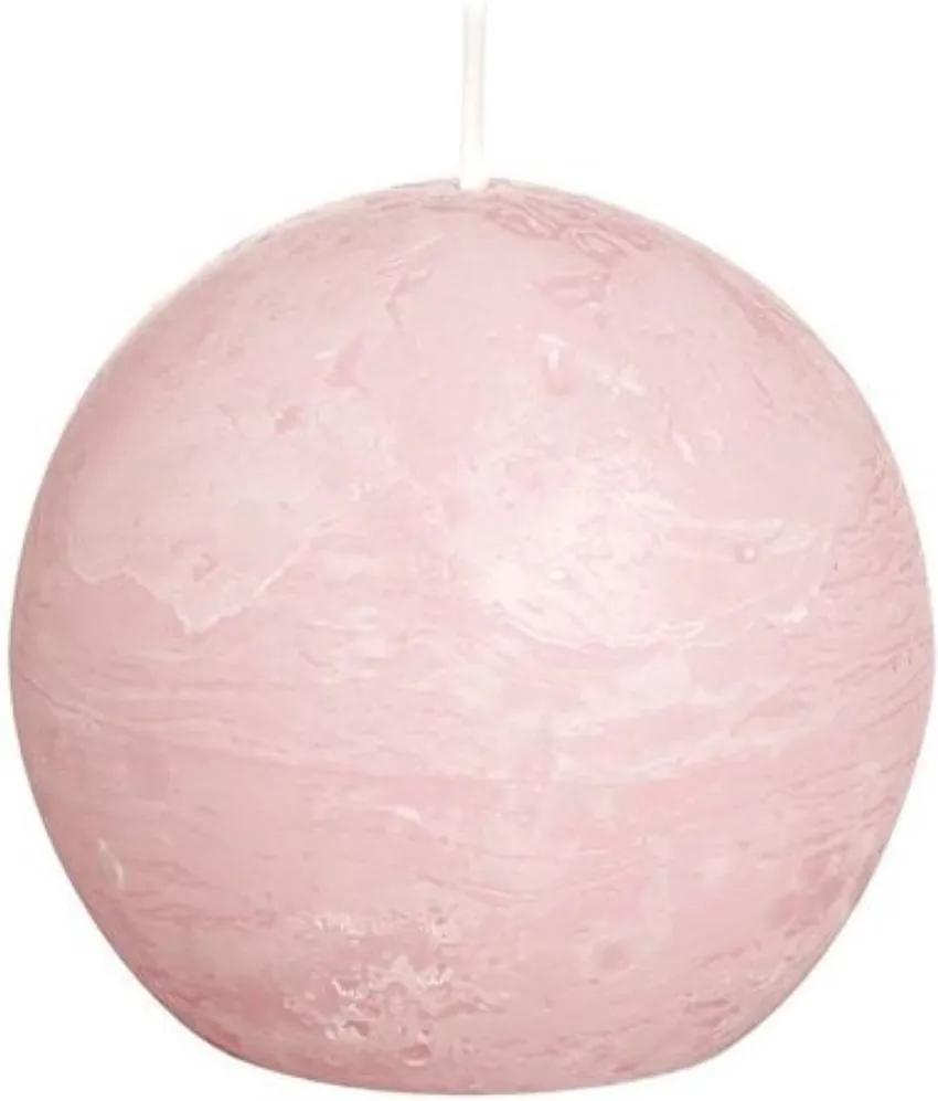 Rustiek bolkaars Pastel roze diameter 80