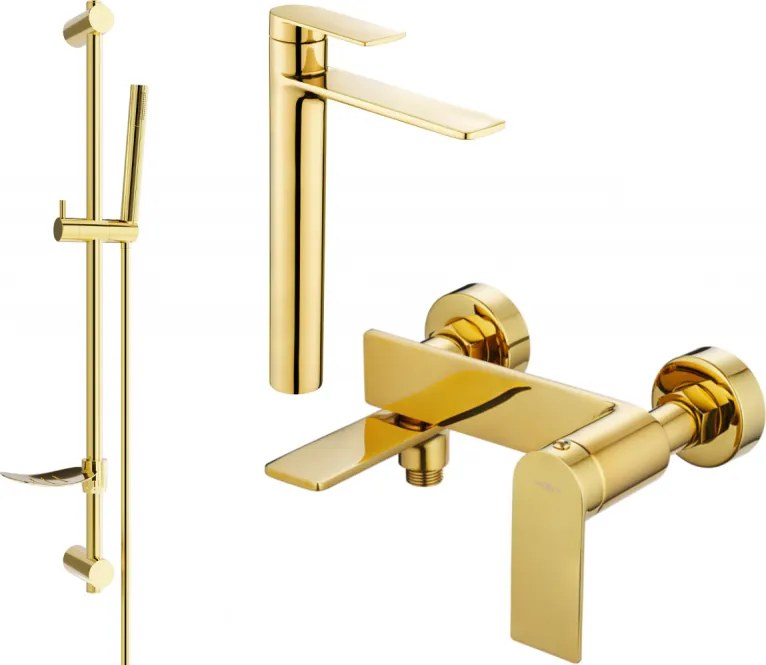 Mexen Zero DF70 badkraanset, goud - 7113DF70-50