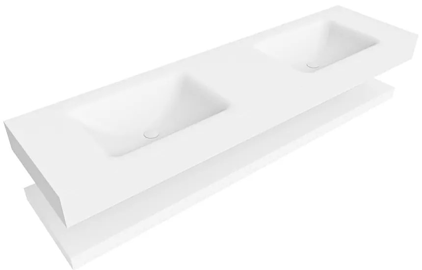 Zaro Alan badmeubel 170cm met planchet talc en vrijhangende wastafel cloud dubbel zonder kraangat talc