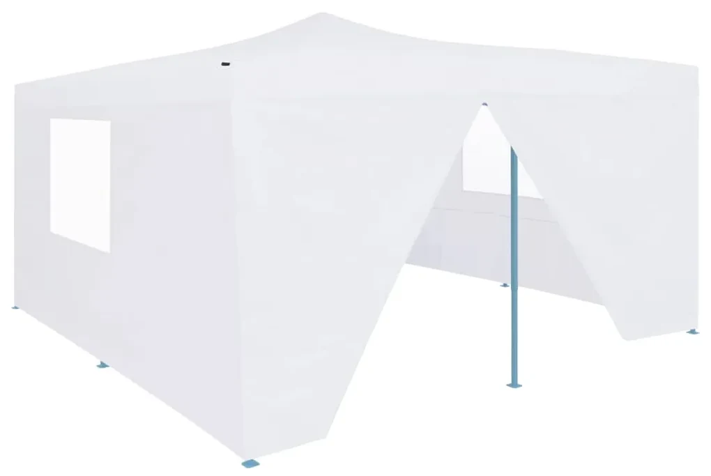 vidaXL Prieel inklapbaar met 4 zijwanden 5x5 m wit