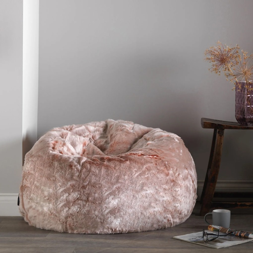 Cloudy Faux Fur Zitzak - Roze