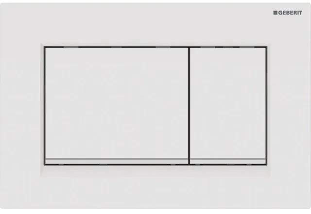 Geberit Sigma30 bedieningplaat, 2-toets spoeling frontbediening voor toilet 24.6x16.4cm wit/matwit 115.883.11.1