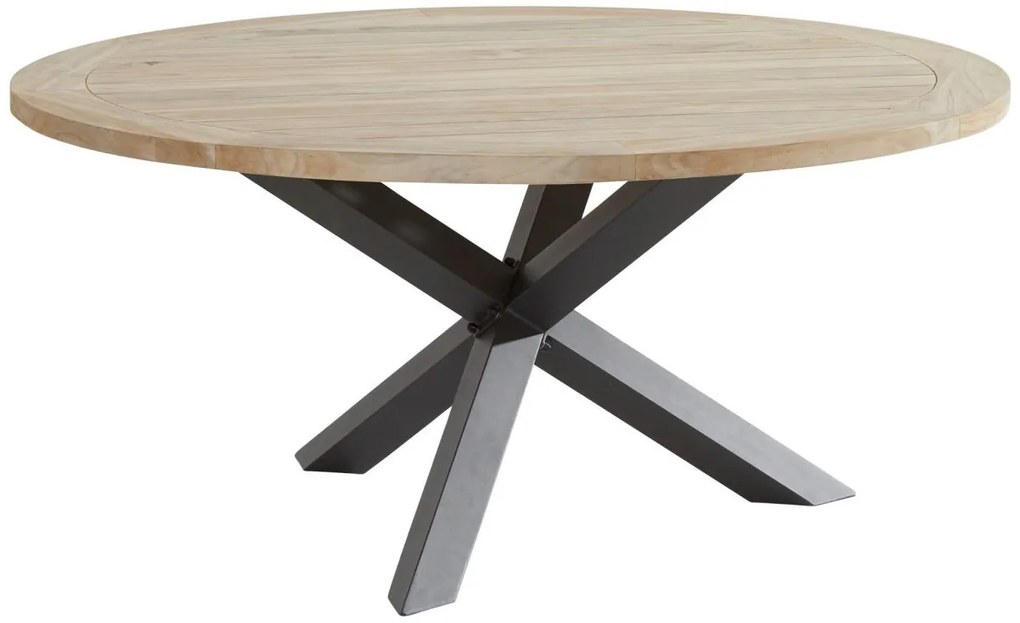 Taste by 4 Seasons Louvre aluminium tafel met teak blad Ø 160 cm SALE  Tuintafel     weerbestendig