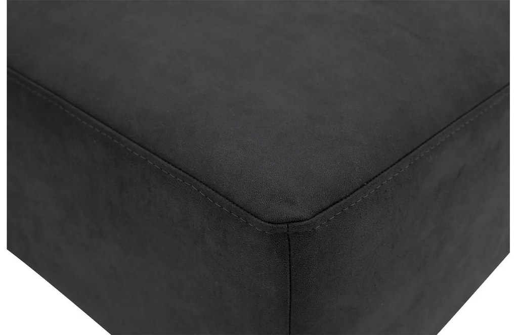 Goossens Key West antraciet, micro leer, 3-zits, modern design met ligelement rechts