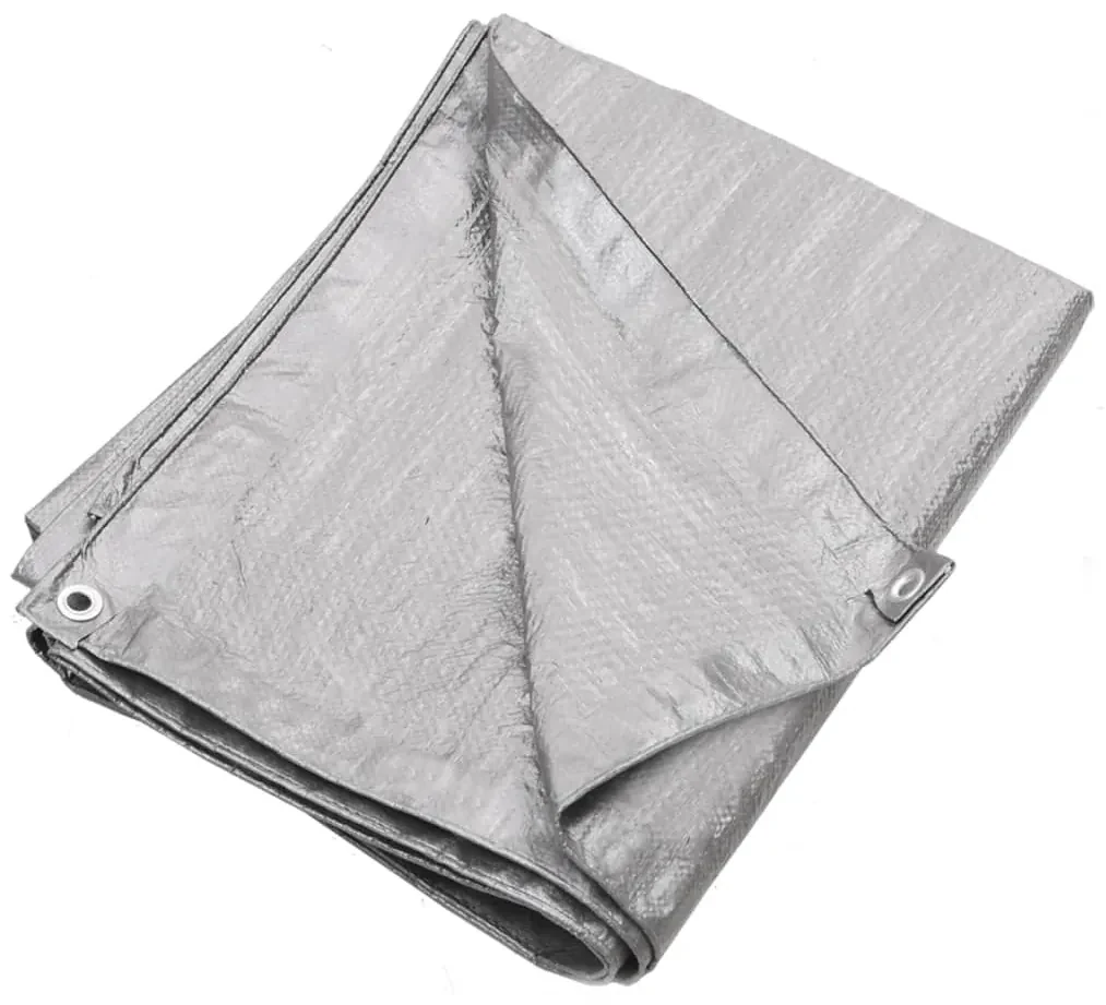vidaXL Dekzeil 90 g/m² 4x6 m HDPE grijs