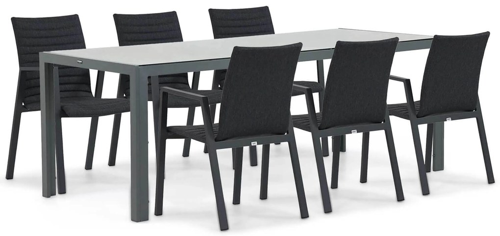 Tuinset 6 personen 210 cm Aluminium/textileen Grijs Osmen Joliet/Venustas