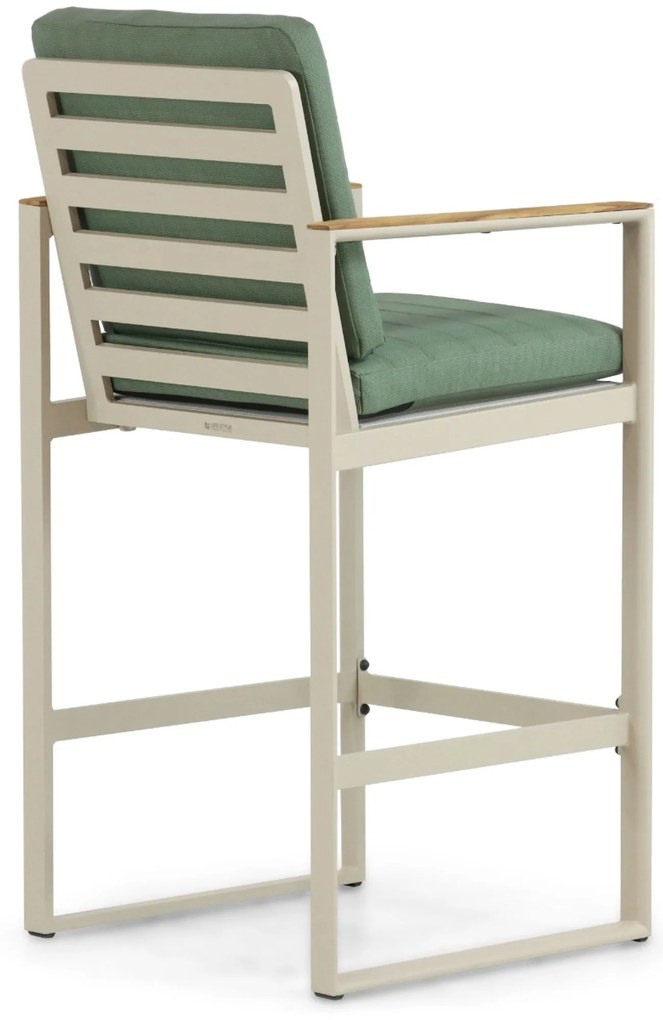 Barstoel Aluminium/Teak Taupe-naturel-bruin Lifestyle Garden Furniture Faro