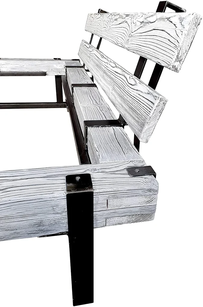 CHYRKA® Meubelen massief houten bed LL balkbed LEMBERG tweepersoonsbed loft vintage industrieel design handgemaakt hout metaal