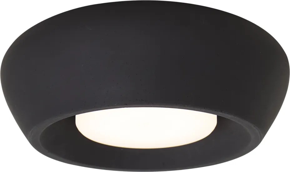 Moderne plafondlamp zwart rond - Concerto