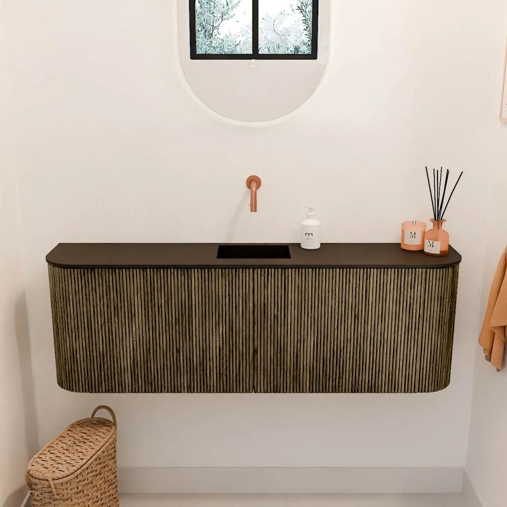 Mondiaz Joya 125cm toiletmeubel ronding links/rechts dusk met wastafel faye midden zonder kraangat urban