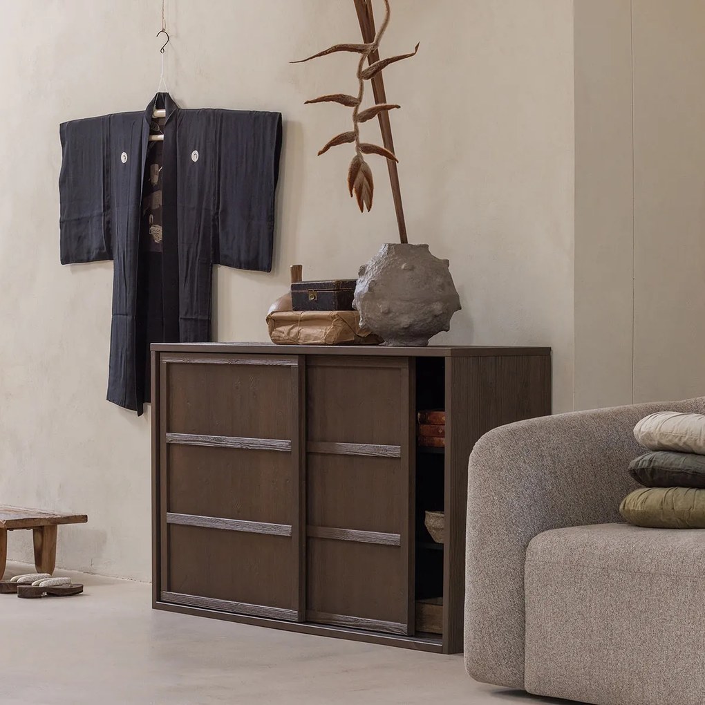 BePureHome Nomin Japandi Dressoir Hout Umber - 140x40x85cm.