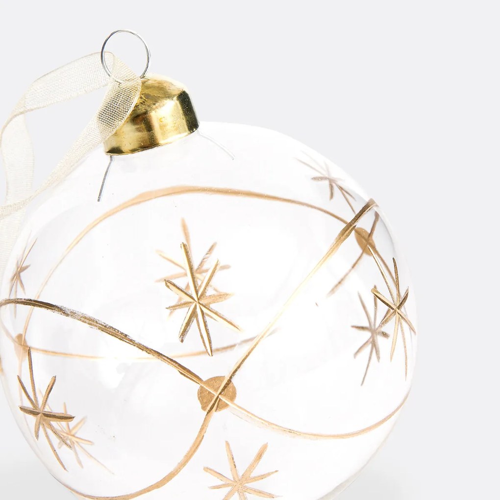 Set van 12 kerstballen in glas, Caspar