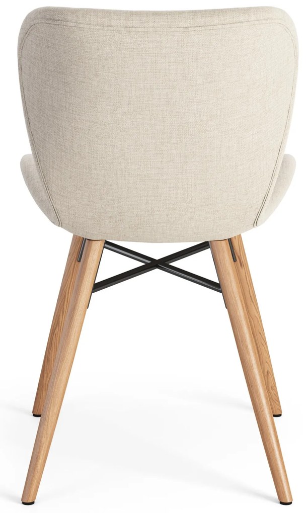 ALTEA Beige (stof Rio 40)/poten natuur eiken – MODERNE STOEL VOOR WOONKAMER/EETKAMER/KEUKEN/KANTOOR