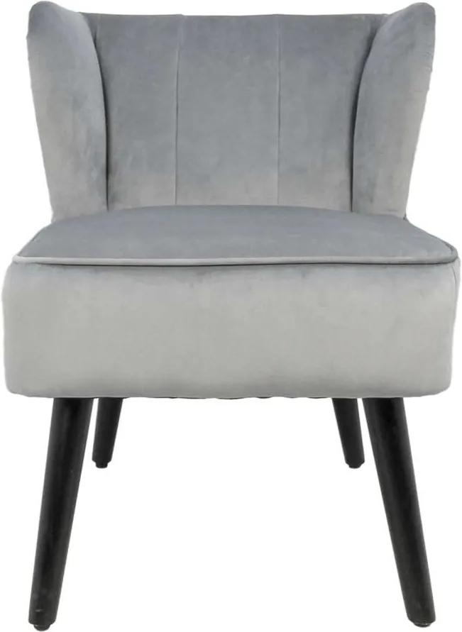 HSM Collection fauteuil Odessa - velvet - lichtgrijs - Leen Bakker