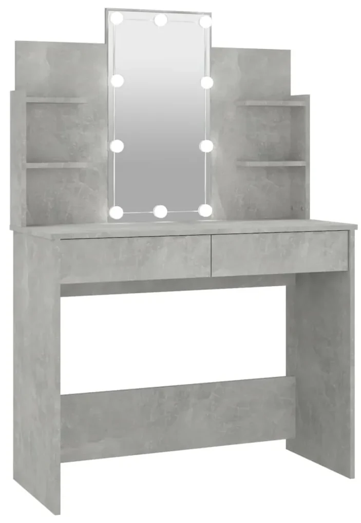 vidaXL Kaptafel met LED-verlichting 96x40x142 cm betongrijs