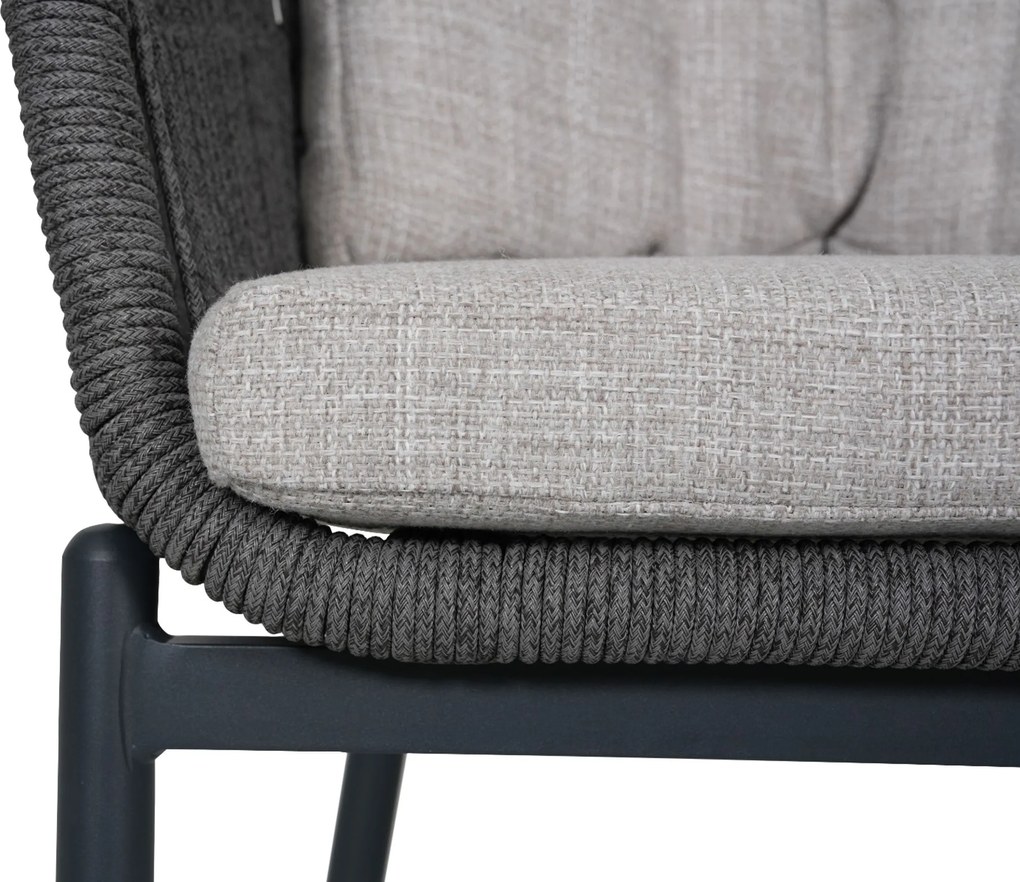 Tuinset 4 personen 120 cm Rope Grijs Lifestyle Garden Furniture Monaco/Xento