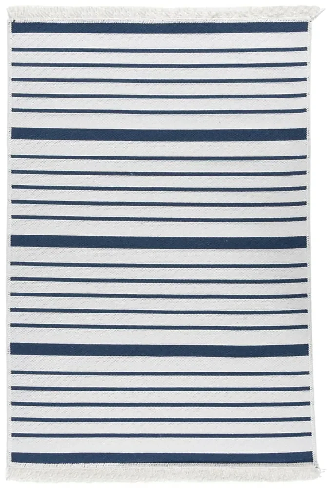 vidaXL Vloerkleed 160x230 cm katoen marineblauw