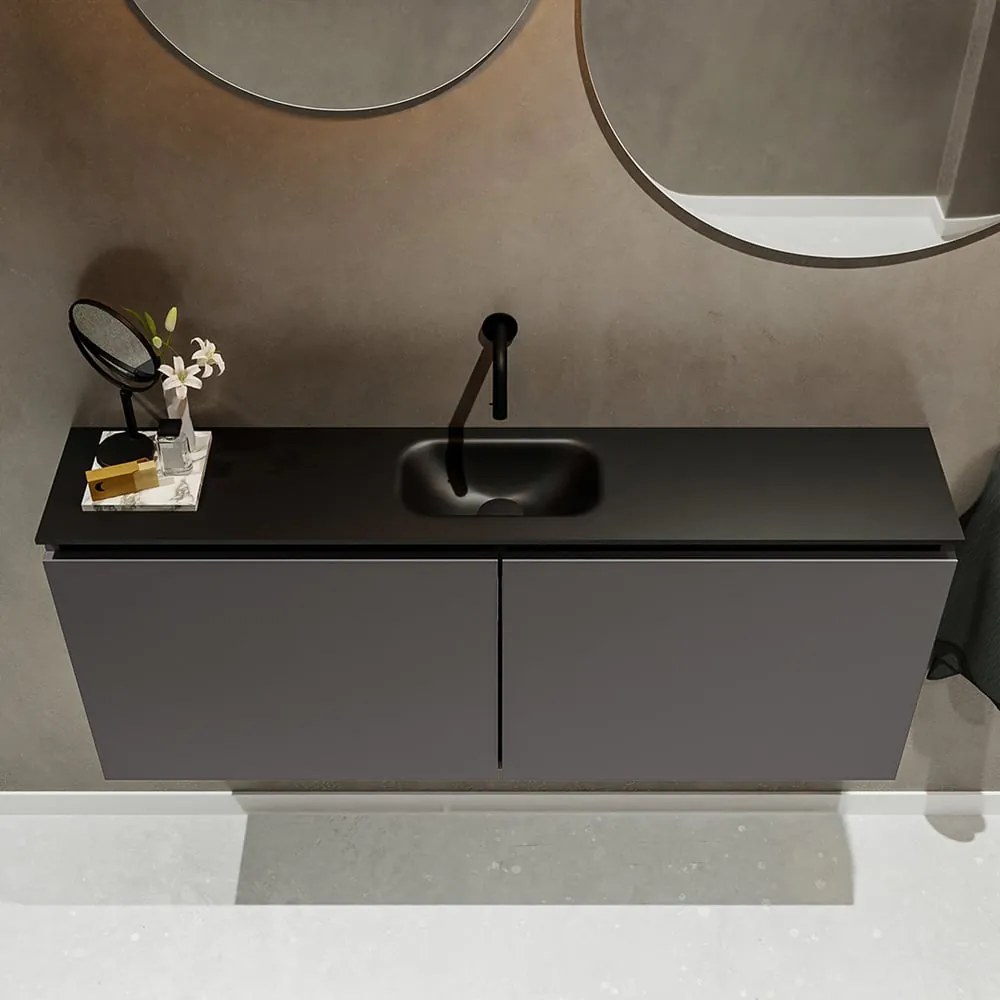 Mondiaz Ture 120cm toiletmeubel dark grey met wastafel urban midden geen kraangat