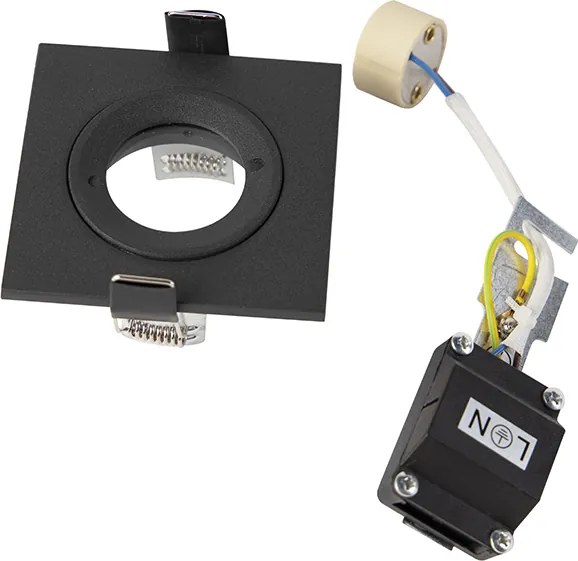 Smart inbouwspot zwart vierkant IP44 incl. Wifi GU10 - Xena
