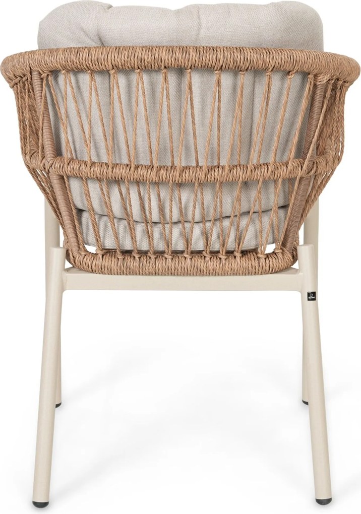 Tuinset Ronde Tuintafel 6 personen 150 cm Rope Taupe De Laan Projects