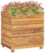 vidaXL Plantenbak verhoogd 50x40x55 cm gerecycled teakhout en staal