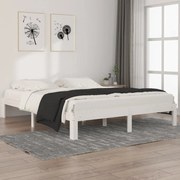 vidaXL Bedframe massief grenenhout wit 160x200 cm