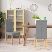 vidaXL Eetkamerstoelen 2 st stof lichtgrijs