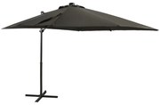 vidaXL Zweefparasol met paal en LED-verlichting 250 cm antracietkleur