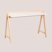 Houten Bureau Kailo Style Gebroken Wit - Natuurlijk Hout - Sklum