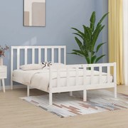 vidaXL Bedframe massief hout wit 135x190 cm 4FT6 Double