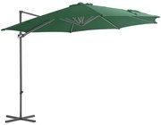 vidaXL Zweefparasol met stalen paal 300 cm groen