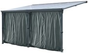 San Diego aluminium terrasoverkapping met gordijnen 4,3 x 3 m CoverTech antraciet