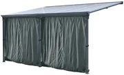 San Diego aluminium terrasoverkapping met gordijnen 4,3 x 3 m CoverTech antraciet