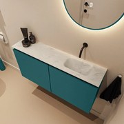 Mondiaz Ture DLux toiletmeubel 100cm smag met wastafel opalo rechts zonder kraangat