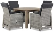 Garden Collections Bello/Brighton Dining Set Wicker Grijs 5-delig