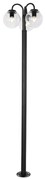 Buitenlamp Lantaarn zwart met helder glas 200 cm 3-lichts IP44 - Sfera Modern E27 IP44 Buitenverlichting