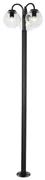 Buitenlamp Lantaarn zwart met helder glas 200 cm 3-lichts IP44 - Sfera Modern E27 IP44 Buitenverlichting