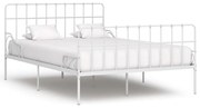 vidaXL Bedframe met lattenbodem metaal wit 140x200 cm